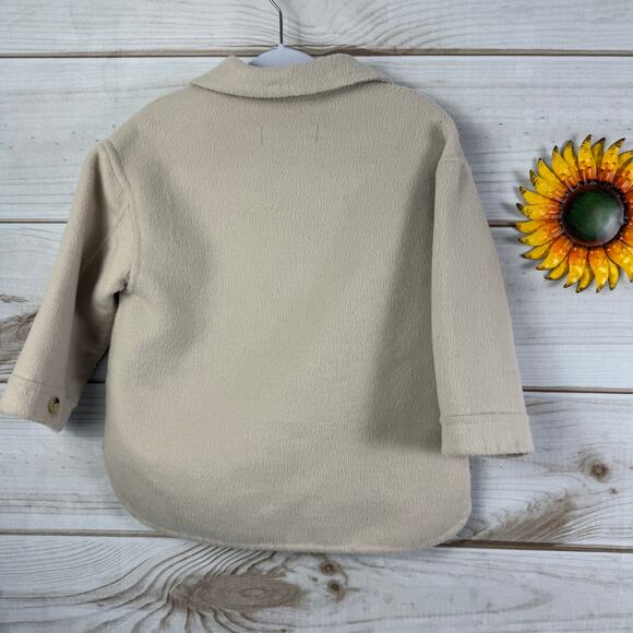 Zara Toddler Beige Shirt Jacket Shacket Button Down Size 2-3 Years - Picture 2 of 3